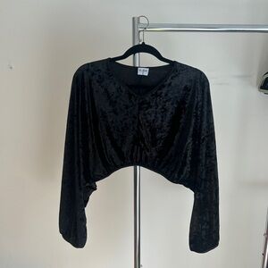 Black Velvet Cropped Top